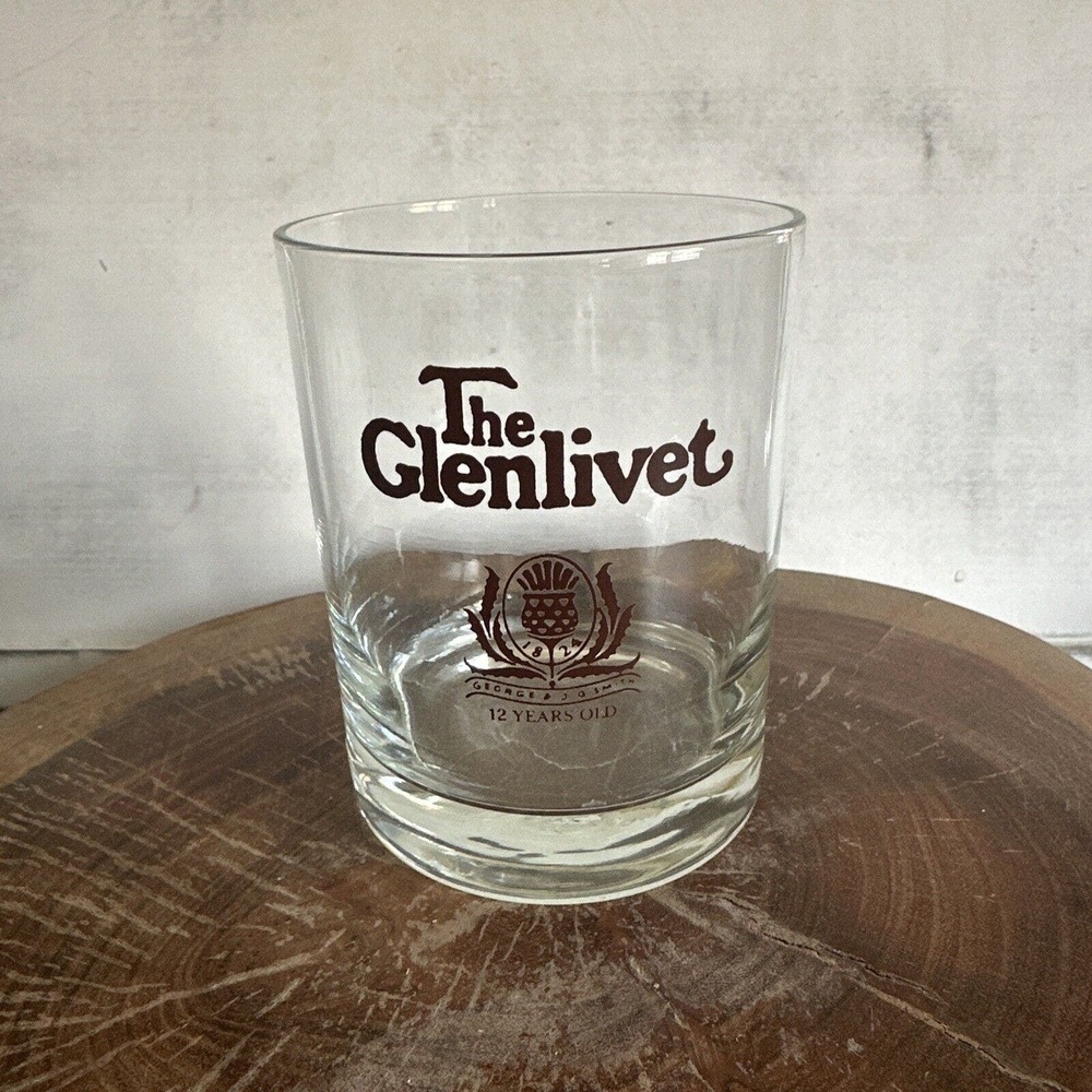 THE GLENLIVET Single Malt Scotch Whiskey Tumbler Glass Drinkware Classic